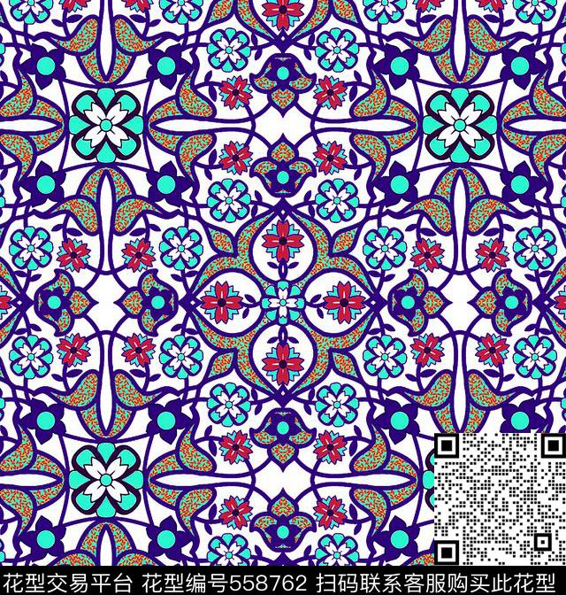 民族方块传统印花华亿平台下载（图片编号: 558762） - 瓦栏（Walan）