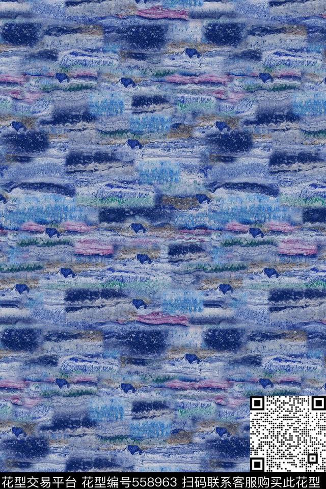 复古抽象肌理多彩几何数码印花华亿平台下载（图片编号: 558963） - 瓦栏（Walan）