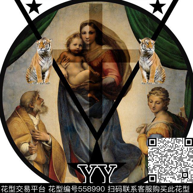 创意服装面料创意图案设计圣母数码印花华亿平台下载（图片编号: 558990） - 瓦栏（Walan）