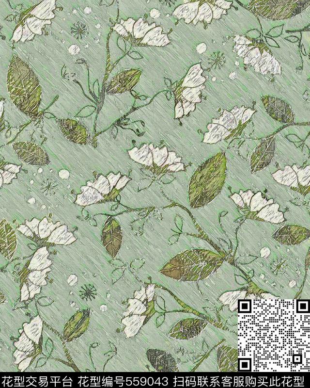 花卉服装数码数码印花华亿平台下载（图片编号: 559043） - 瓦栏（Walan）