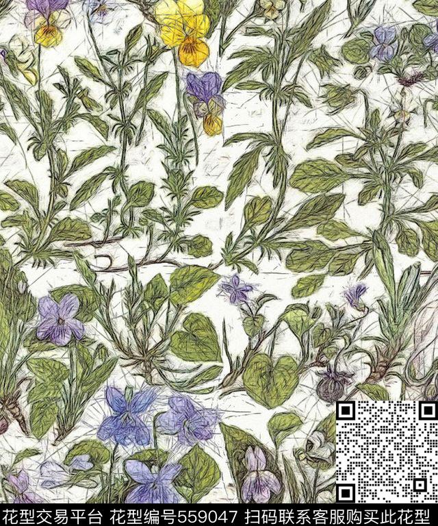 花卉服装数码数码印花华亿平台下载（图片编号: 559047） - 瓦栏（Walan）