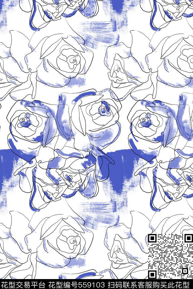 创意电脑手绘复古数码印花华亿平台下载（图片编号: 559103） - 瓦栏（Walan）