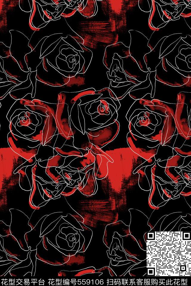 创意电脑手绘复古数码印花华亿平台下载（图片编号: 559106） - 瓦栏（Walan）