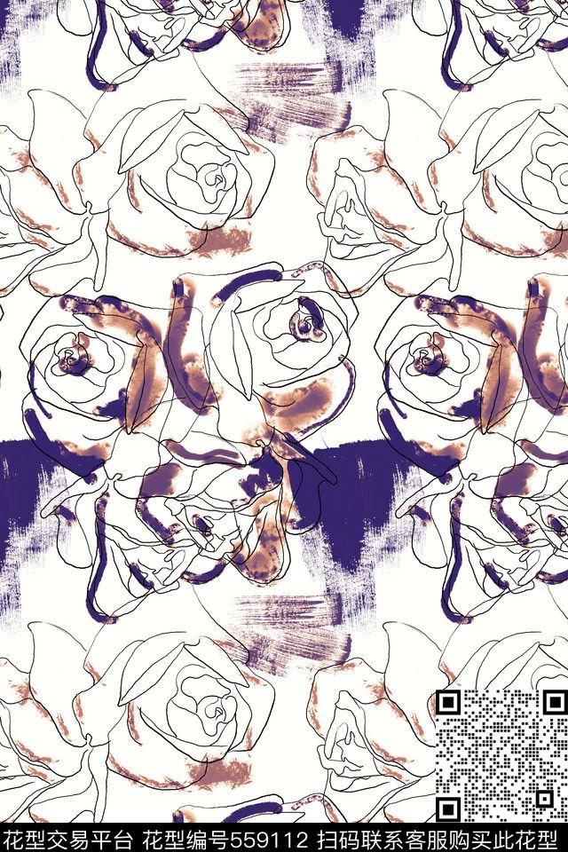 创意电脑手绘复古数码印花华亿平台下载（图片编号: 559112） - 瓦栏（Walan）