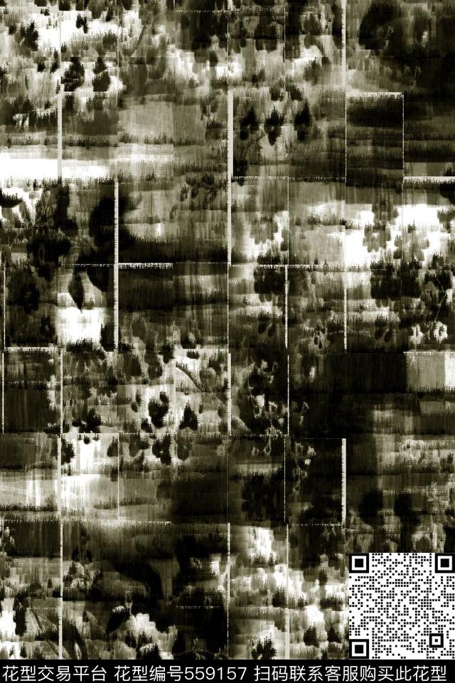 复古水墨肌理男装数码印花华亿平台下载（图片编号: 559157） - 瓦栏（Walan）