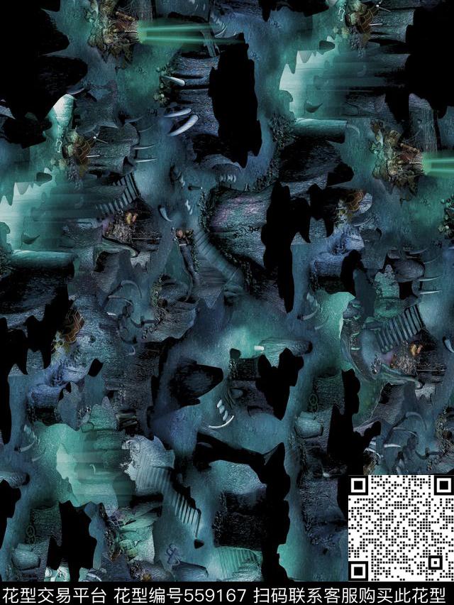 复古风景迷彩数码印花华亿平台下载（图片编号: 559167） - 瓦栏（Walan）