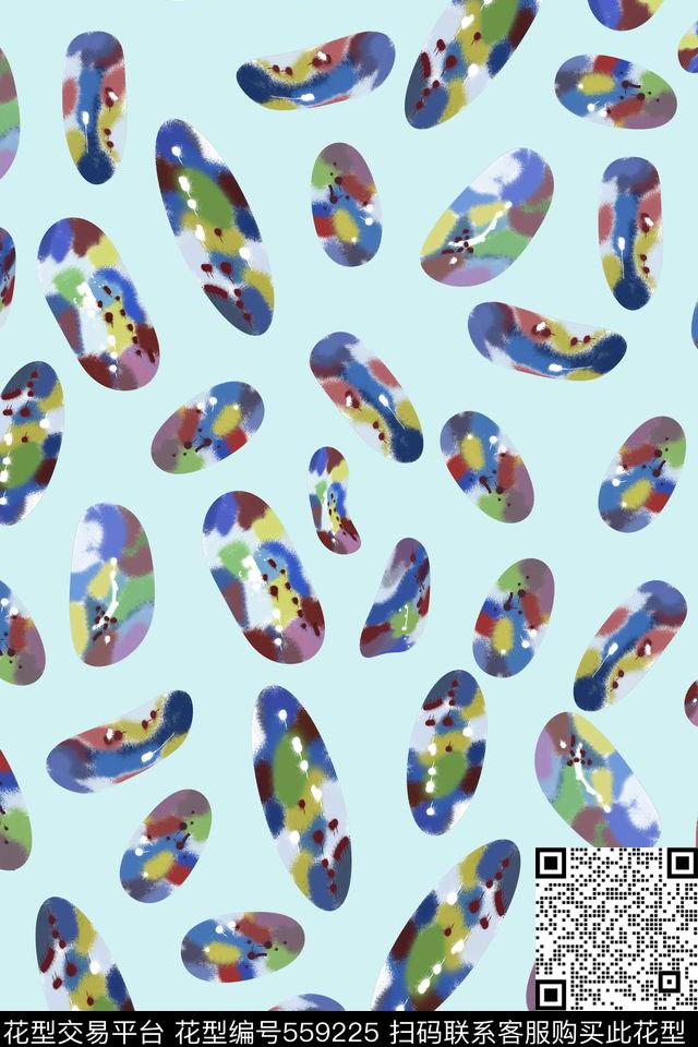 时尚几何彩色数码印花华亿平台下载（图片编号: 559225） - 瓦栏（Walan）