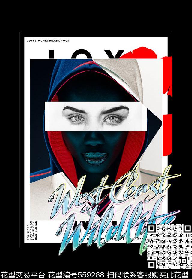 潮流时尚定位抽象个性女人物印花数码印花华亿平台下载（图片编号: 559268） - 瓦栏（Walan）
