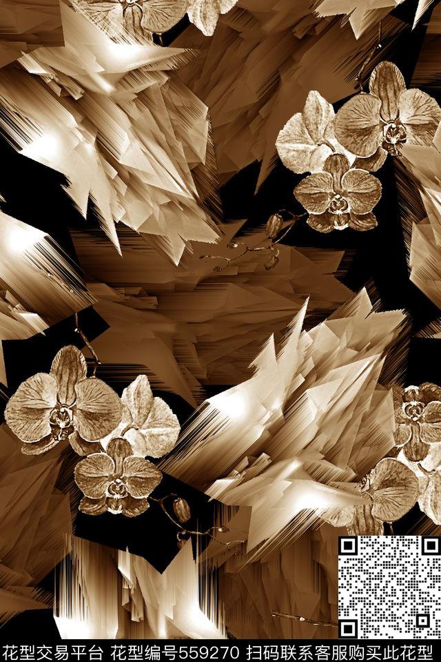 抽象男装图案玻璃碎片纹理男装花卉数码印花华亿平台下载（图片编号: 559270） - 瓦栏（Walan）