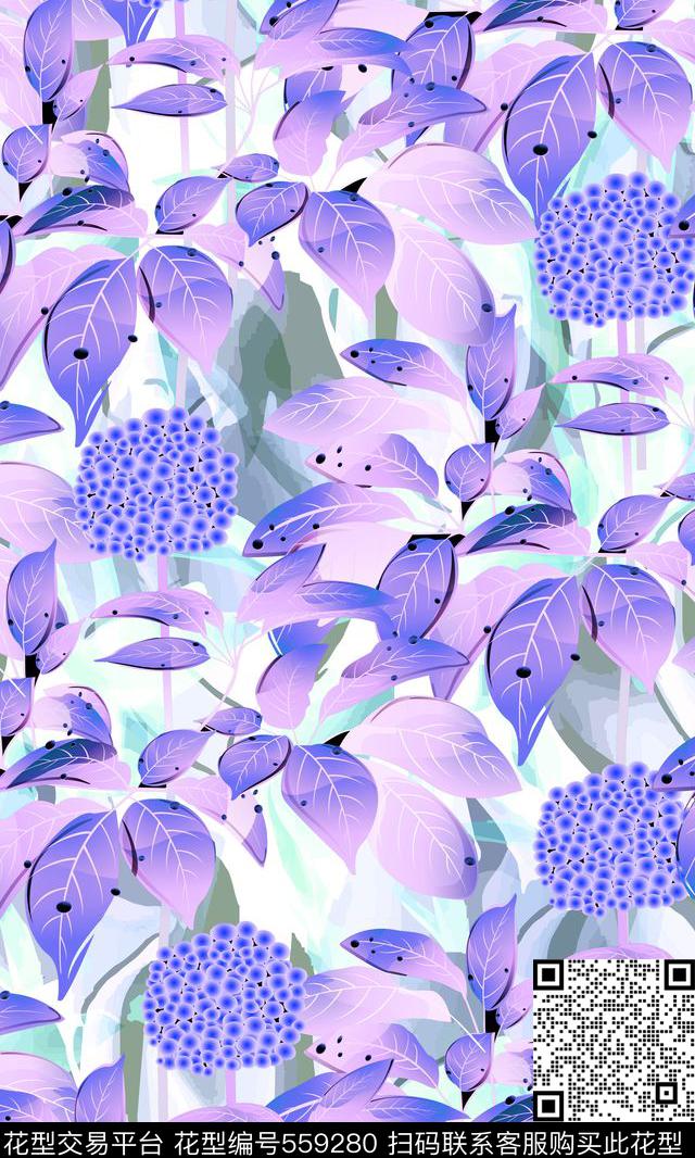 写意手绘花朵背景果子传统印花华亿平台下载（图片编号: 559280） - 瓦栏（Walan）