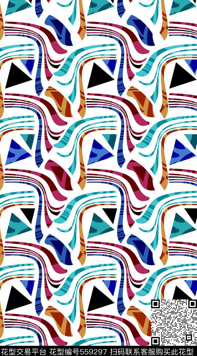 不规则几何趣味排版几何、浅色、不规则几何传统印花华亿平台下载（图片编号: 559297） - 瓦栏（Walan）