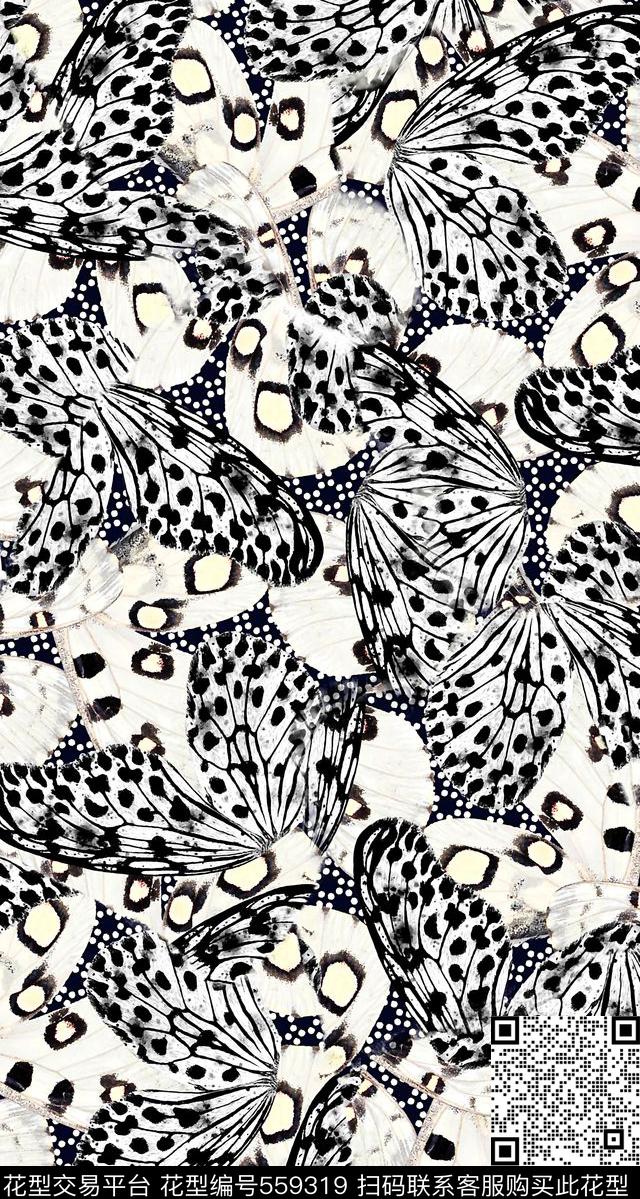 蝴蝶翅膀豹纹数码印花华亿平台下载（图片编号: 559319） - 瓦栏（Walan）