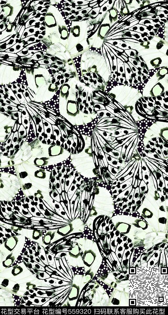 蝴蝶翅膀豹纹数码印花华亿平台下载（图片编号: 559320） - 瓦栏（Walan）