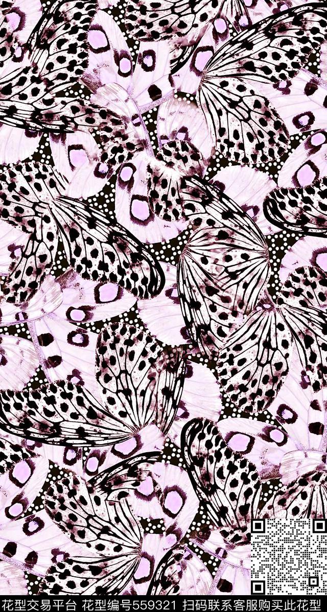蝴蝶翅膀豹纹数码印花华亿平台下载（图片编号: 559321） - 瓦栏（Walan）