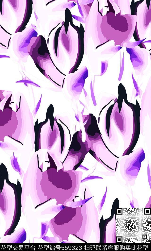 水彩风格花朵水彩花卉传统印花华亿平台下载（图片编号: 559323） - 瓦栏（Walan）