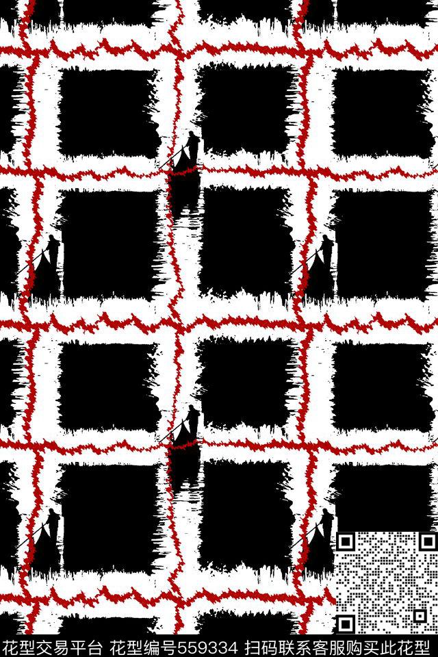 抽象男装图案笔刷纹理男装格子传统印花华亿平台下载（图片编号: 559334） - 瓦栏（Walan）