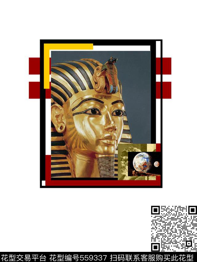 潮牌雕塑人物像几何线条数码印花华亿平台下载（图片编号: 559337） - 瓦栏（Walan）