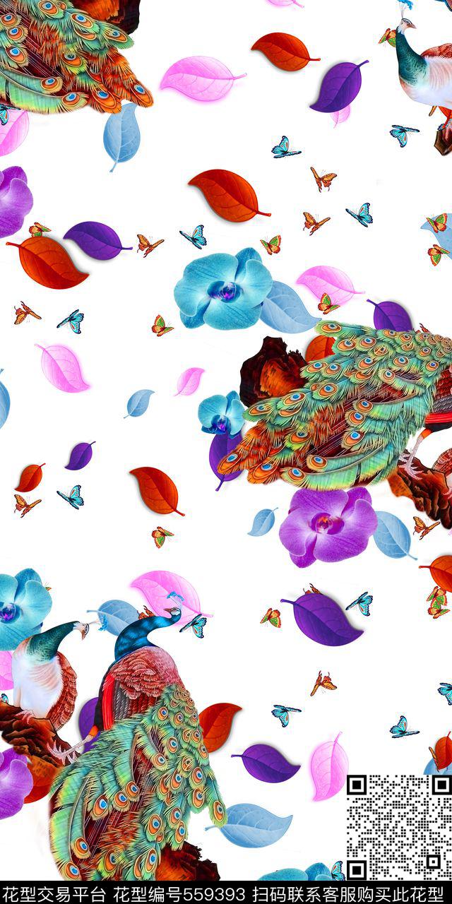 花鸟数码印花华亿平台下载（图片编号: 559393） - 瓦栏（Walan）