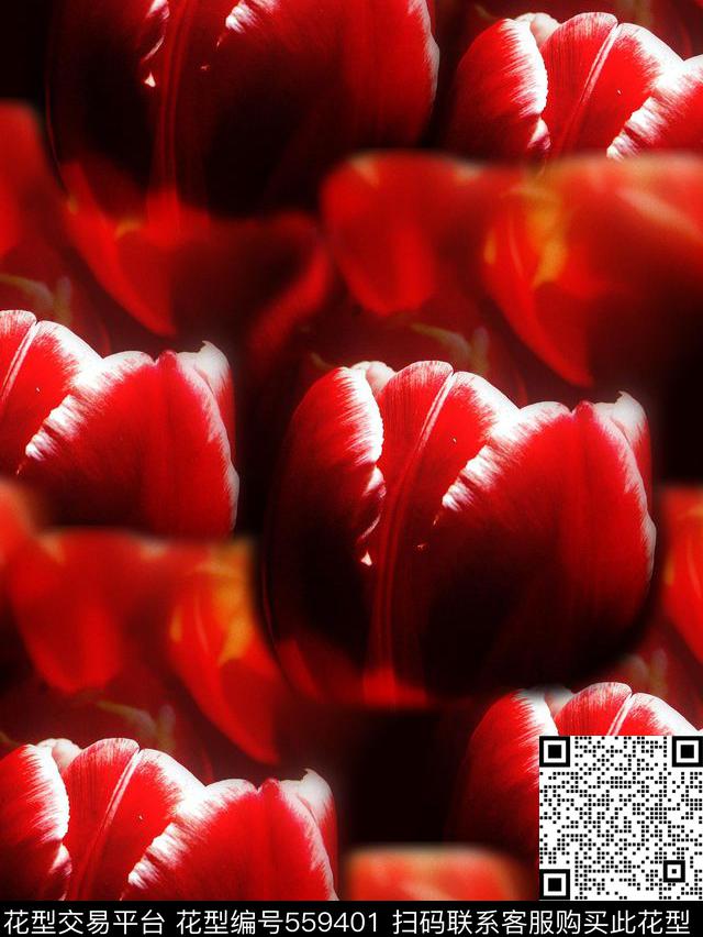 潮流复古花朵数码印花华亿平台下载（图片编号: 559401） - 瓦栏（Walan）