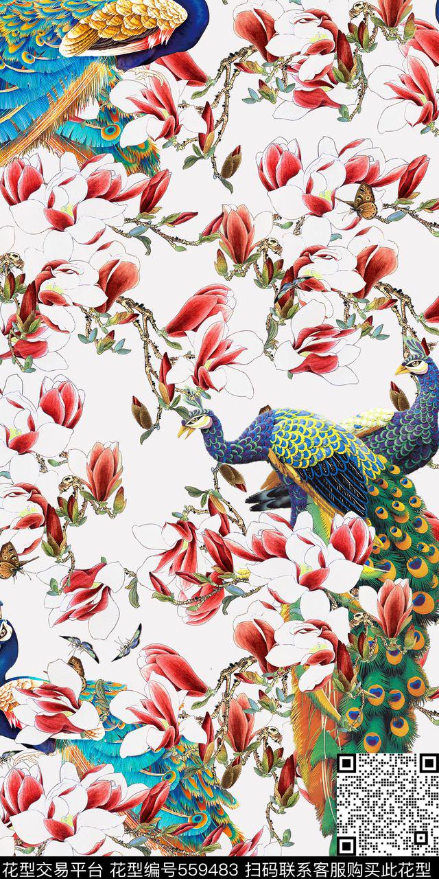 花鸟数码印花华亿平台下载（图片编号: 559483） - 瓦栏（Walan）