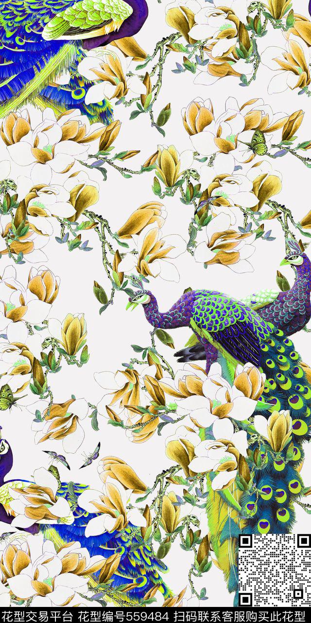 花鸟数码印花华亿平台下载（图片编号: 559484） - 瓦栏（Walan）
