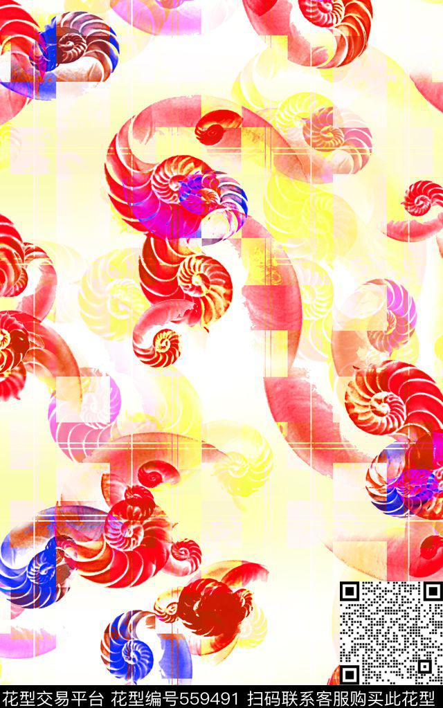 螺旋满版印花数炫彩数码印花华亿平台下载（图片编号: 559491） - 瓦栏（Walan）