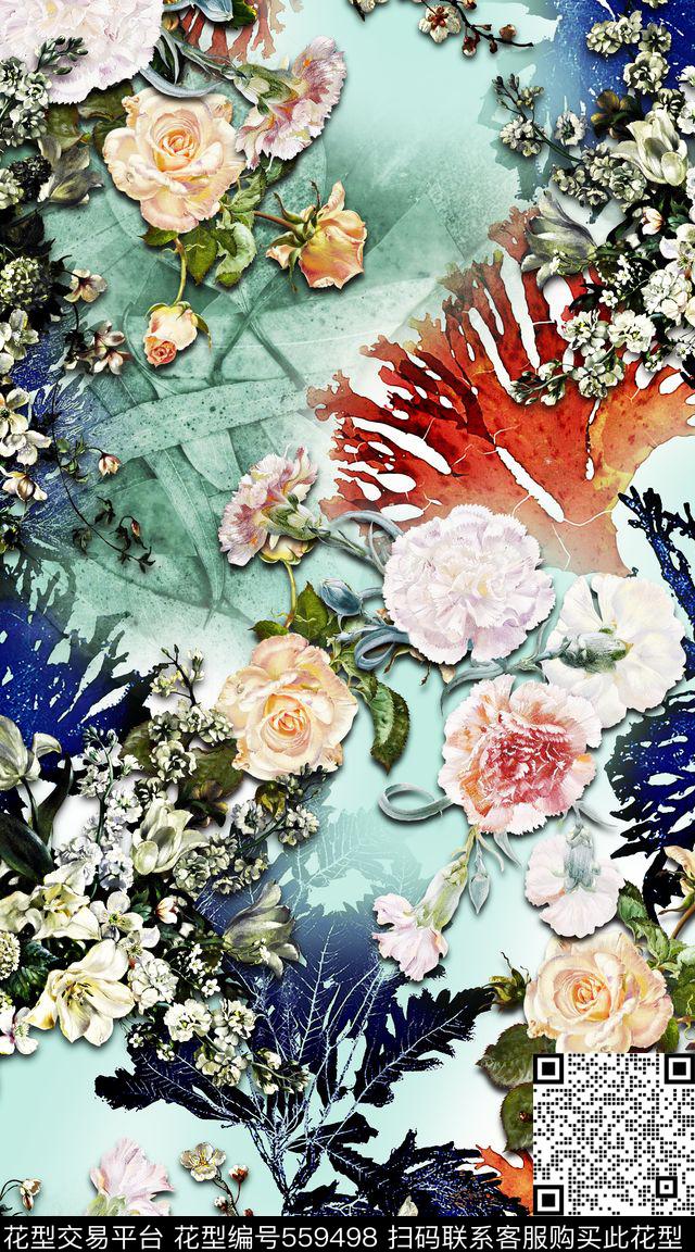 暗色系底纹服装数码印花华亿平台下载（图片编号: 559498） - 瓦栏（Walan）