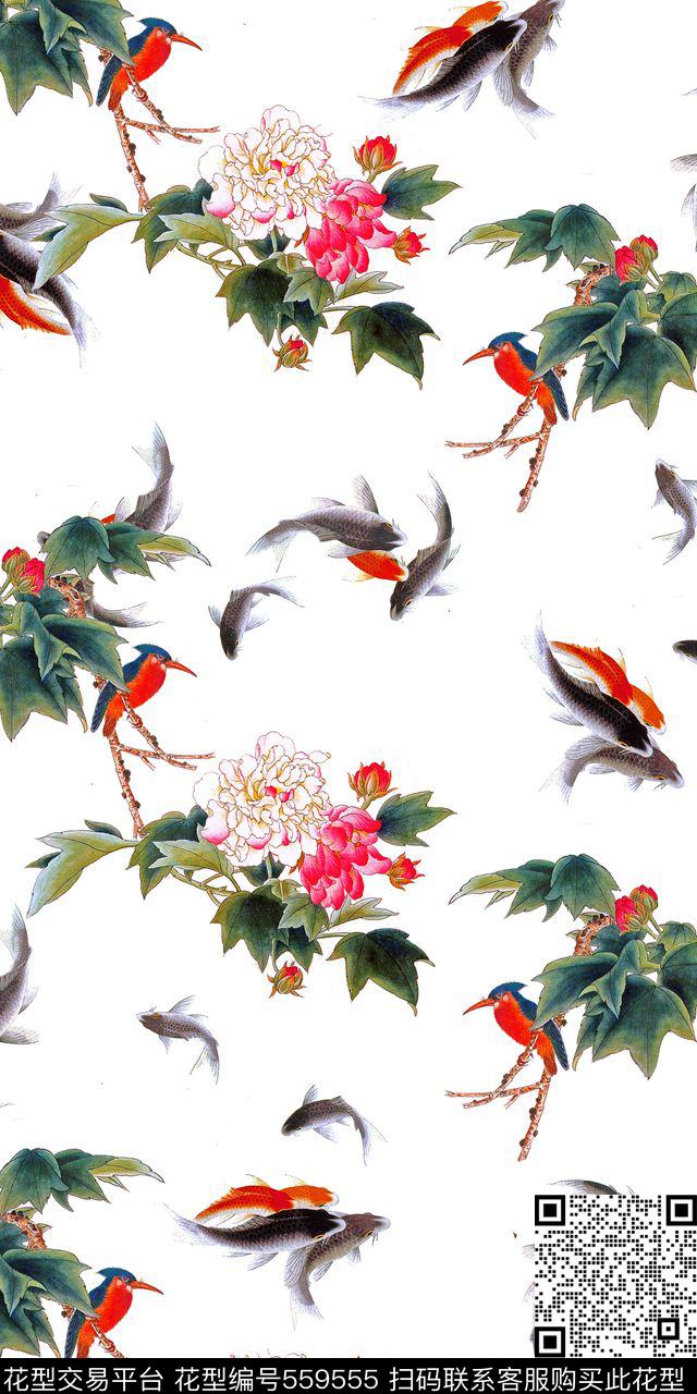 花鸟数码印花华亿平台下载（图片编号: 559555） - 瓦栏（Walan）