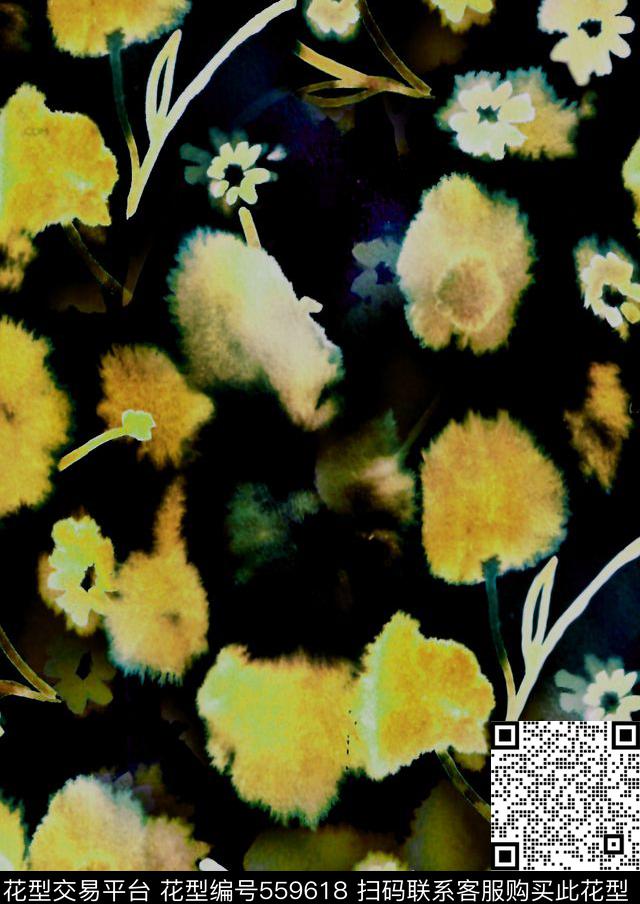 休闲时尚花卉肌理数码印花华亿平台下载（图片编号: 559618） - 瓦栏（Walan）