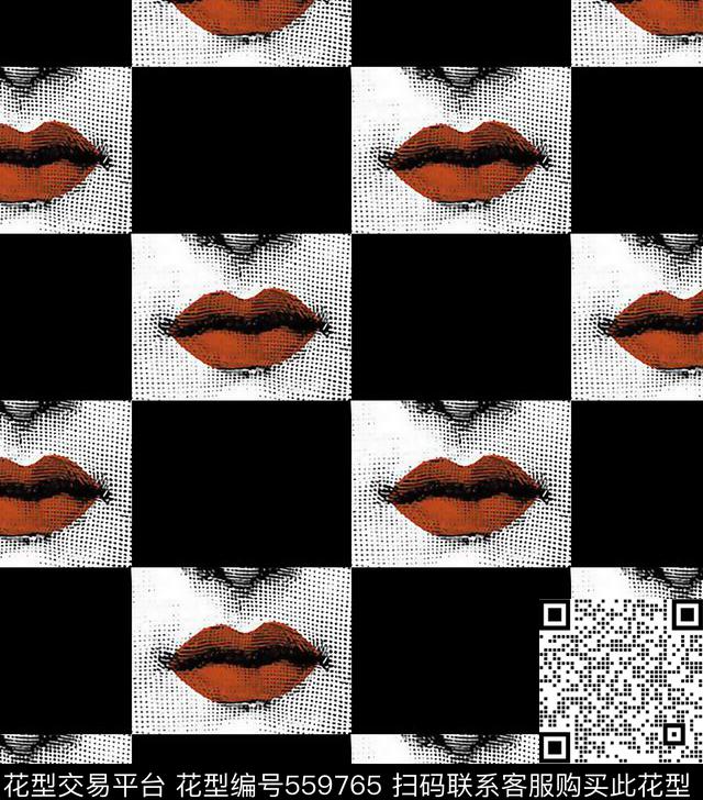 波普嘴唇格子传统印花华亿平台下载（图片编号: 559765） - 瓦栏（Walan）