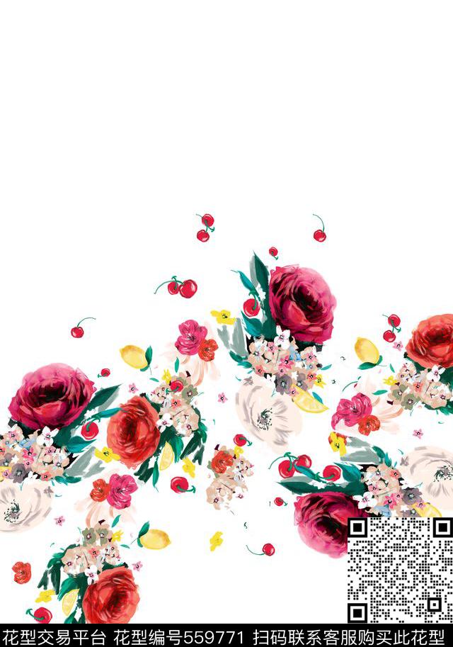 时尚清新田园数码印花华亿平台下载（图片编号: 559771） - 瓦栏（Walan）