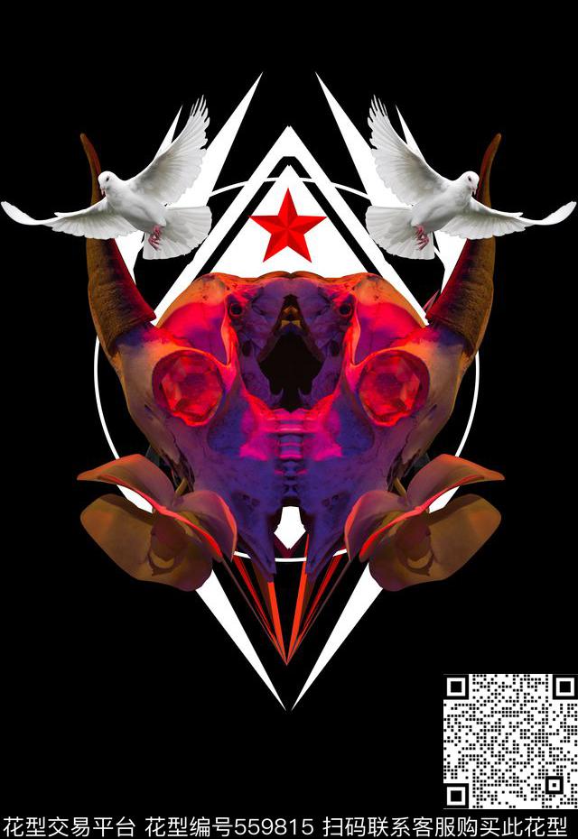 潮流时尚定位几何男装个性T恤数码印花华亿平台下载（图片编号: 559815） - 瓦栏（Walan）