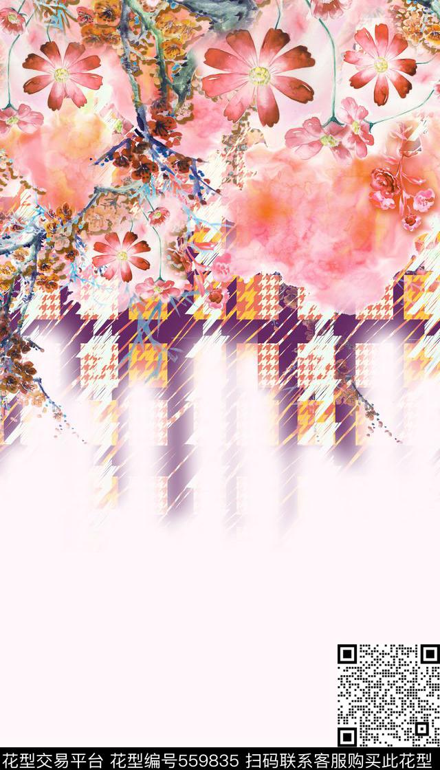 女装二方连续抽象几何数码印花华亿平台下载（图片编号: 559835） - 瓦栏（Walan）