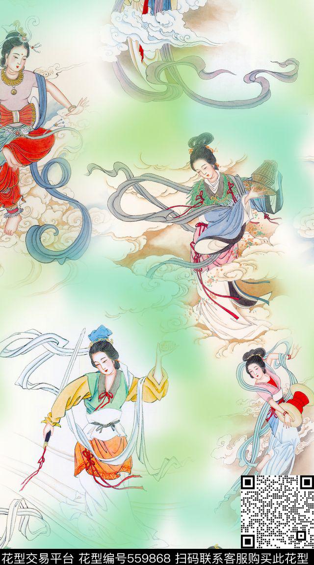 创意服装复古数码印花华亿平台下载（图片编号: 559868） - 瓦栏（Walan）