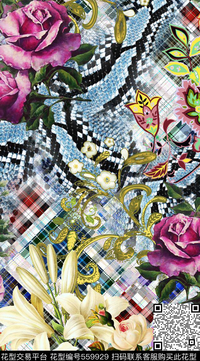 创意动物纹服装数码印花华亿平台下载（图片编号: 559929） - 瓦栏（Walan）