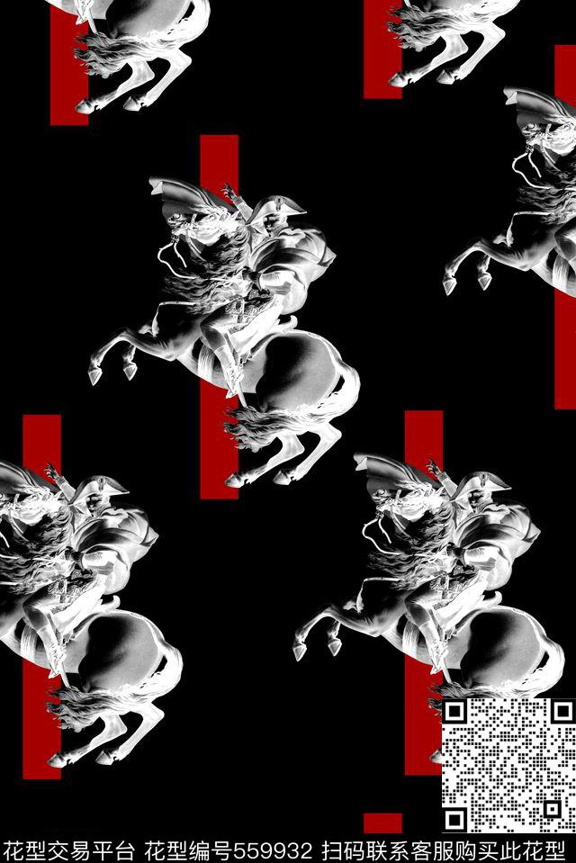 抽象几何黑白阴阳满版数码印花华亿平台下载（图片编号: 559932） - 瓦栏（Walan）