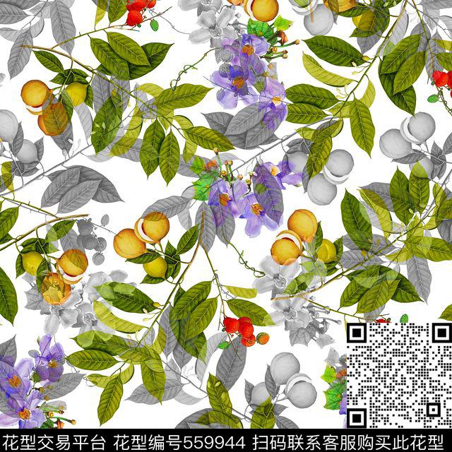 抽象果实坚果数码印花华亿平台下载（图片编号: 559944） - 瓦栏（Walan）