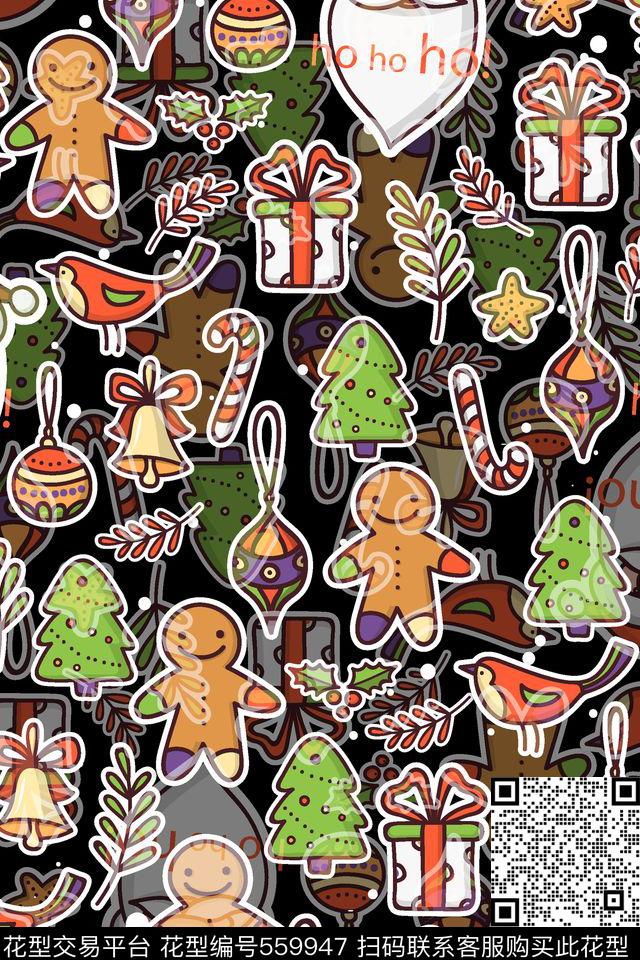 可爱卡通圣诞传统印花华亿平台下载（图片编号: 559947） - 瓦栏（Walan）