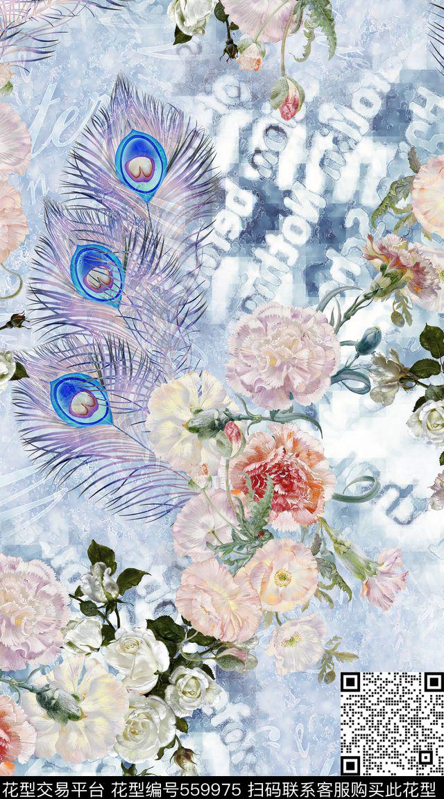 创意淡雅底纹数码印花华亿平台下载（图片编号: 559975） - 瓦栏（Walan）