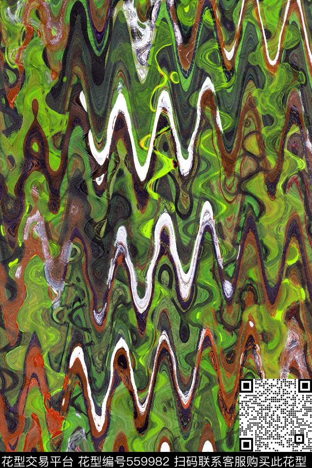 波纹机理笔触数码数码印花华亿平台下载（图片编号: 559982） - 瓦栏（Walan）