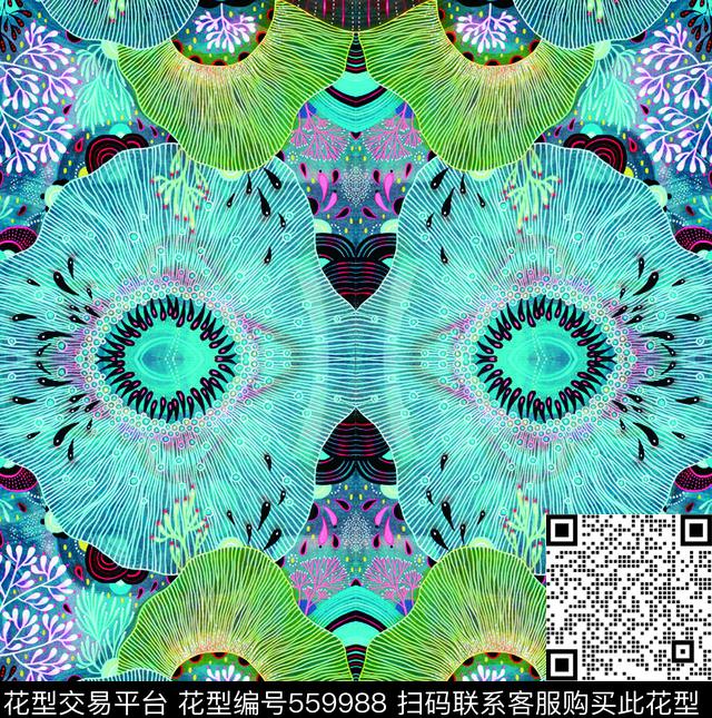 五彩缤纷文理欧式休闲数码印花华亿平台下载（图片编号: 559988） - 瓦栏（Walan）