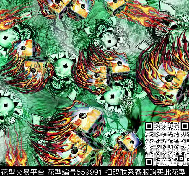 抽象几何花数码印花华亿平台下载（图片编号: 559991） - 瓦栏（Walan）