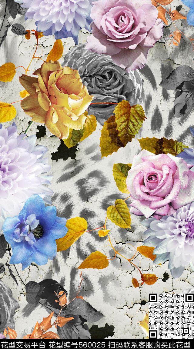 豹纹创意大牌数码印花华亿平台下载（图片编号: 560025） - 瓦栏（Walan）