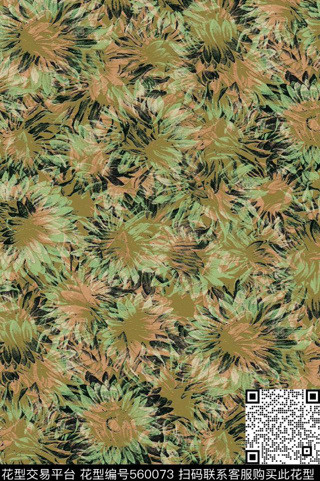 男装复古肌理花卉传统印花华亿平台下载（图片编号: 560073） - 瓦栏（Walan）