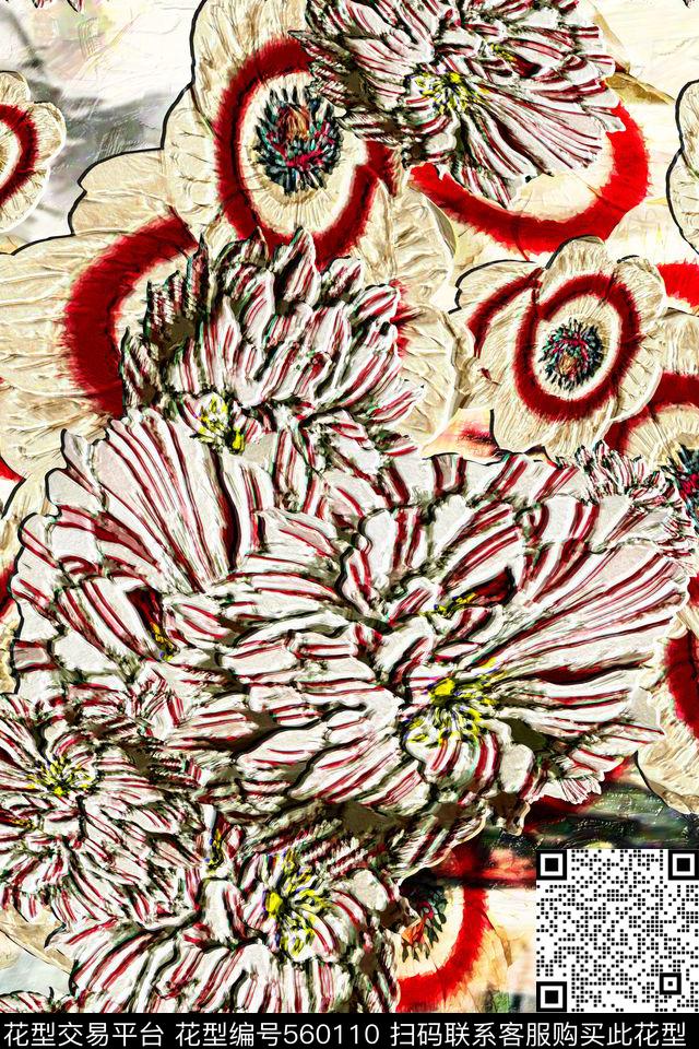 花卉欧美时尚家纺数码印花华亿平台下载（图片编号: 560110） - 瓦栏（Walan）