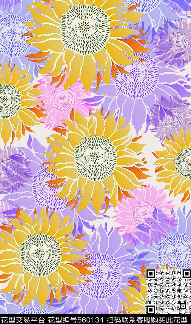 植物花卉热烈奔放田园风传统印花华亿平台下载（图片编号: 560134） - 瓦栏（Walan）