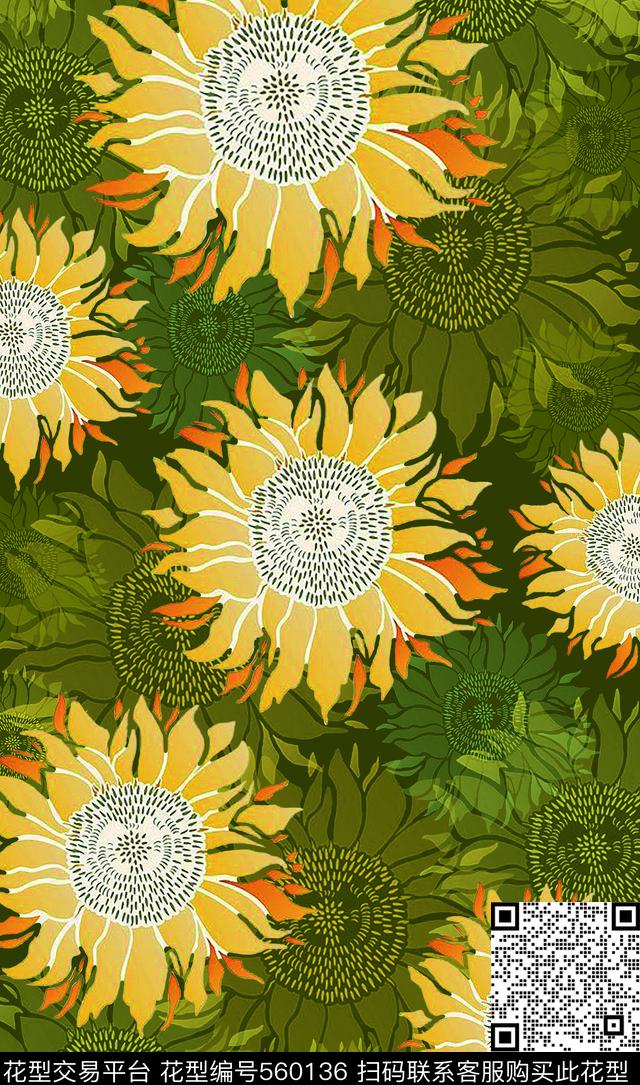 植物花卉热烈奔放田园风传统印花华亿平台下载（图片编号: 560136） - 瓦栏（Walan）