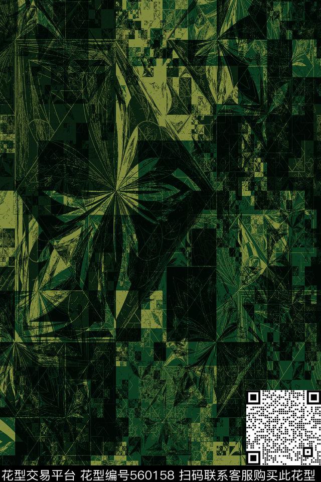 抽象肌理几何男装传统印花华亿平台下载（图片编号: 560158） - 瓦栏（Walan）