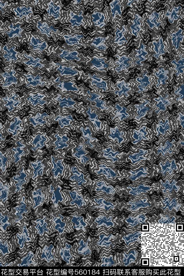 波纹肌理几何抽象服装传统印花华亿平台下载（图片编号: 560184） - 瓦栏（Walan）
