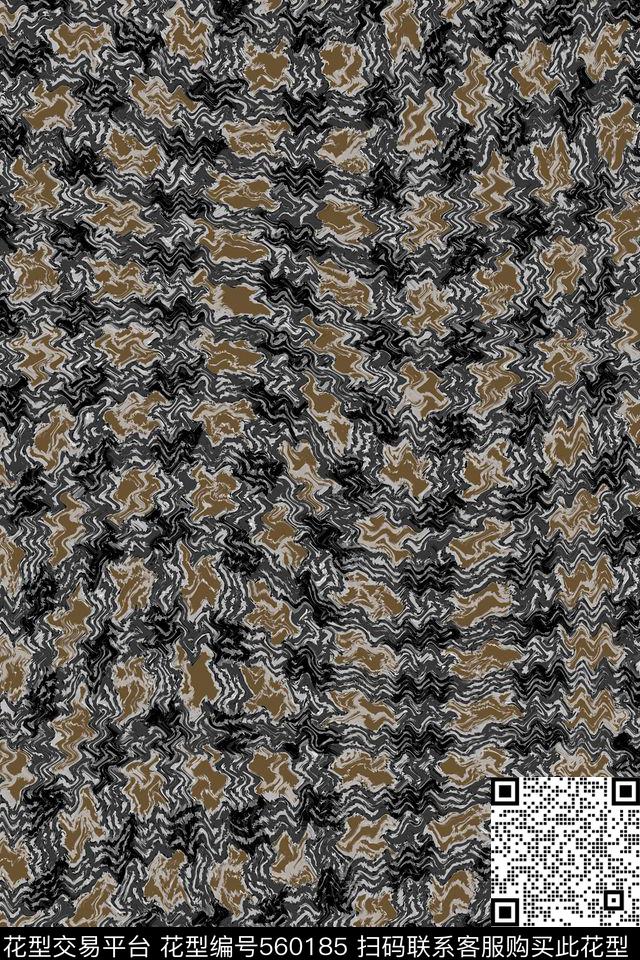 抽象波纹肌理几何服装传统印花华亿平台下载（图片编号: 560185） - 瓦栏（Walan）